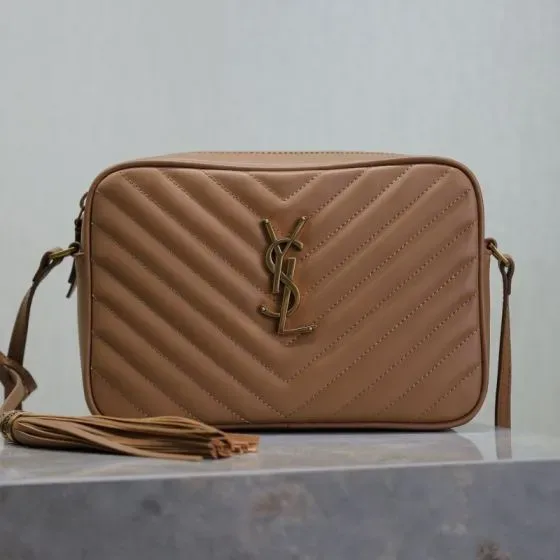YSL Lou Camera Bag Beige 23x16x6cm Crossbody