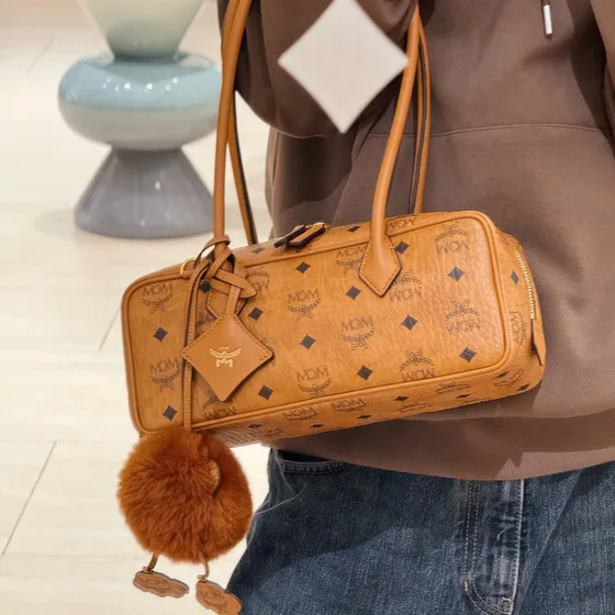MCM Aren Boston Bag In Visetos Cognac/Коричневый Сумка на плечо