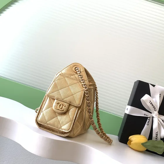 Chanel 25 Small Handbag Gold Shoulder Bag