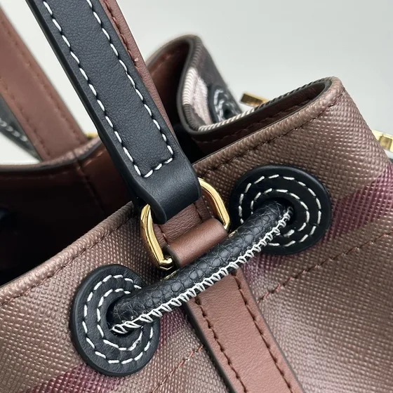 Burberry Check Bucket Bag Coklat Check Bucket Bag
