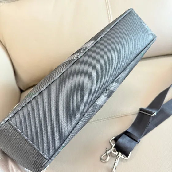 Burberry Check Mallette Charcoal Gris Anse supérieure