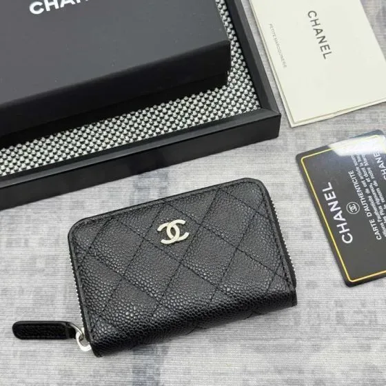 Chanel Classic Zipped Coin Purse Black Card Holder