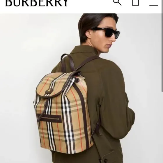 Burberry Vintage Check Nylon Backpack Beige Backpack