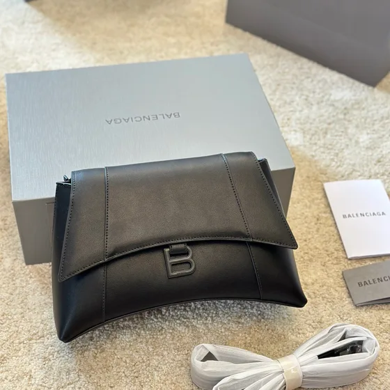 Balenciaga Hourglass Top Handle Bag Black Top Handle