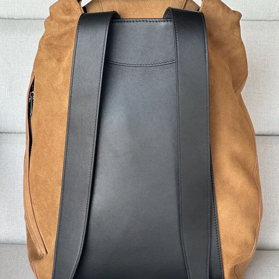 Loewe Daim Flap Drawstring Sac à dos Marron Sac à dos