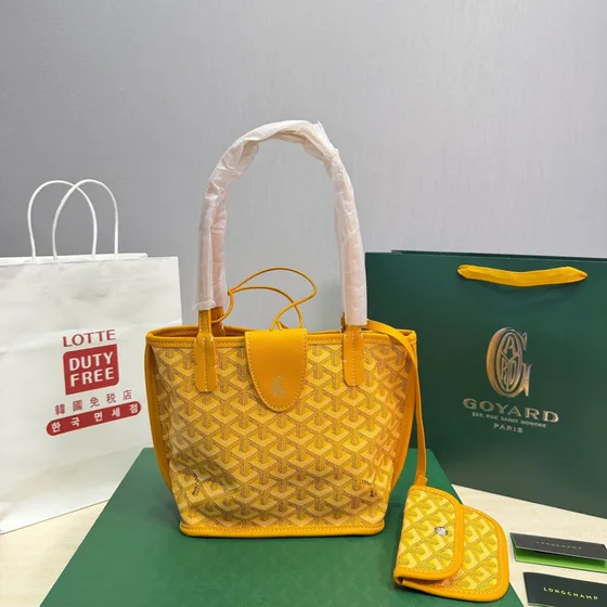 Goyard Anjou Mini Navy Blue Tote Bag