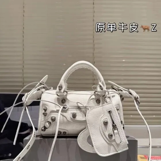 Balenciaga Le Cagole Mini Duffle Bag White Top Handle