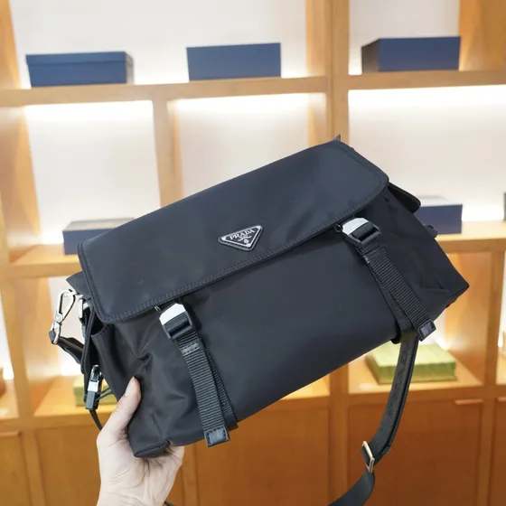 Prada Re-Nylon Medium Shoulder Bag Black Crossbody