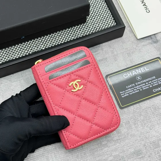 Chanel Zip Card Holder Fuchsia Card Holder