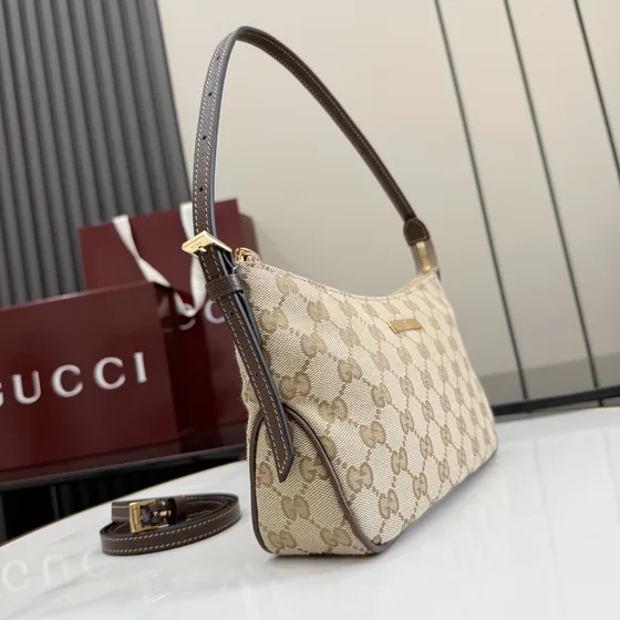 Gucci Gg Kanvas Shoulder Bag With Removable Strap Beige/Coklat Shoulder Bag