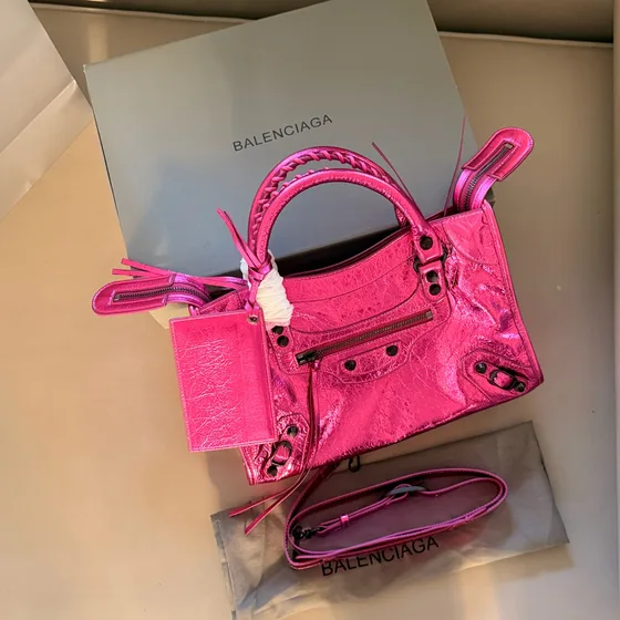 Balenciaga Le City Bag Metallic Fuchsia Top Handle