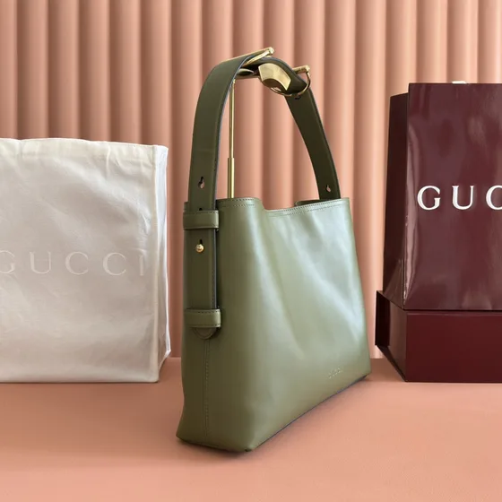 Gucci Gucci Bamboo Handle Borsa a spalla Olive Verde Borsa a spalla