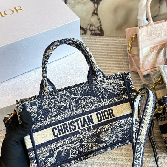 Dior Dior Book Tote Mini Blå Shopperveske