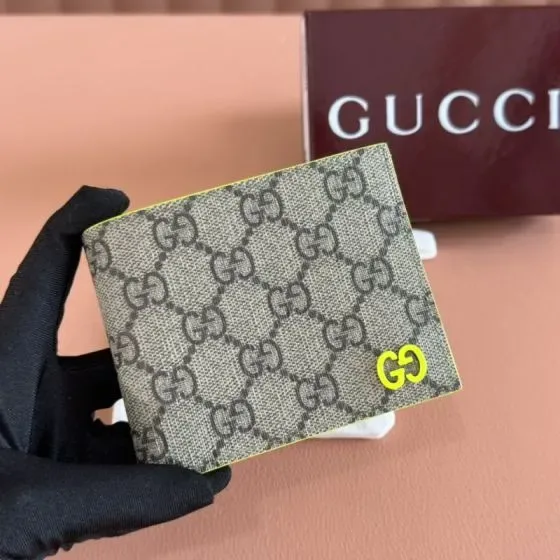 Gucci Gg Bi-Fold Wallet Beige Yellow Wallet