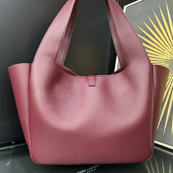 YSL Le 5 À 7 Bea Shoppertasketur Burgund Skuldertaske