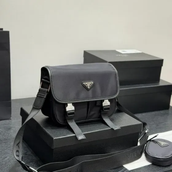 Prada Re-Nylon Small Shoulder Bag With Pouch Black Crossbody