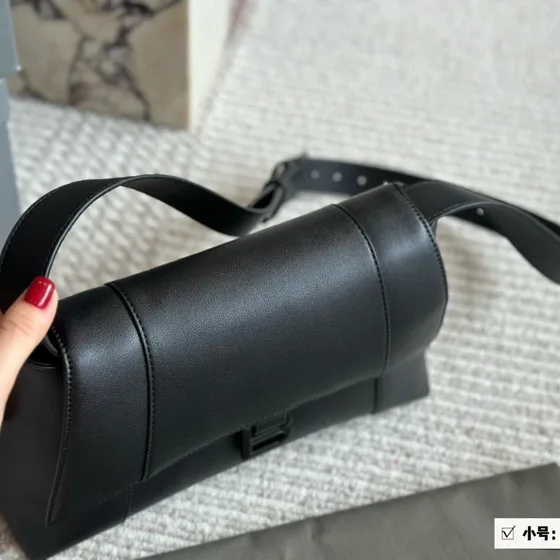 Balenciaga Hourglass Messenger Bag Hitam 34cm Shoulder Bag