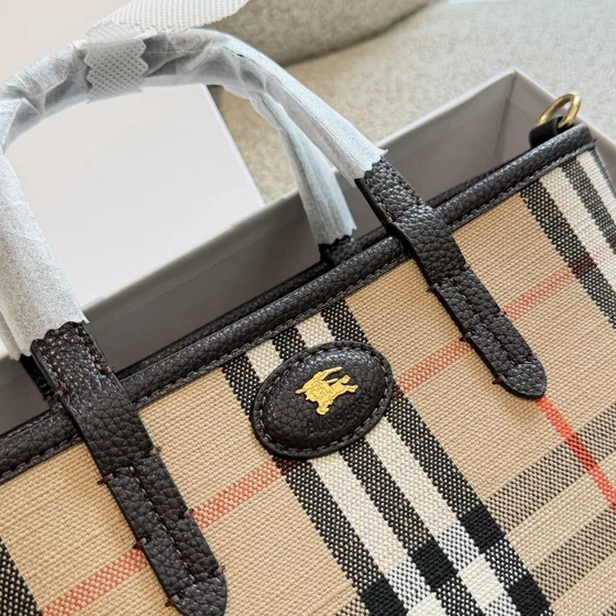 Burberry Mini Vintage Check Tote Beige Tote Bag