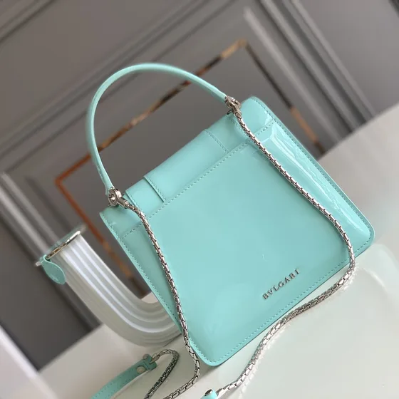 Bvlgari Serpenti Forever Üst sap Bag Tiffany Mavi Üst sap