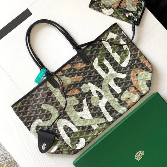 Goyard Saint Louis Pm Lettres Camouflage Multicolor Camouflage Tote Bag