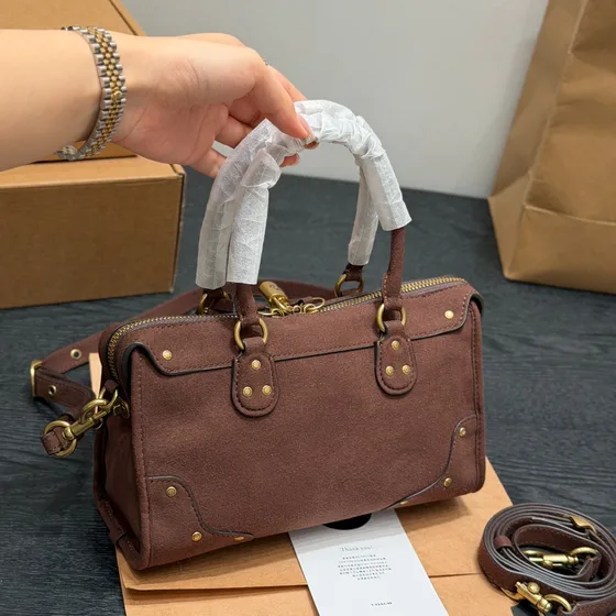 Coach Rhyder Satchel 24 Marrone Manico
