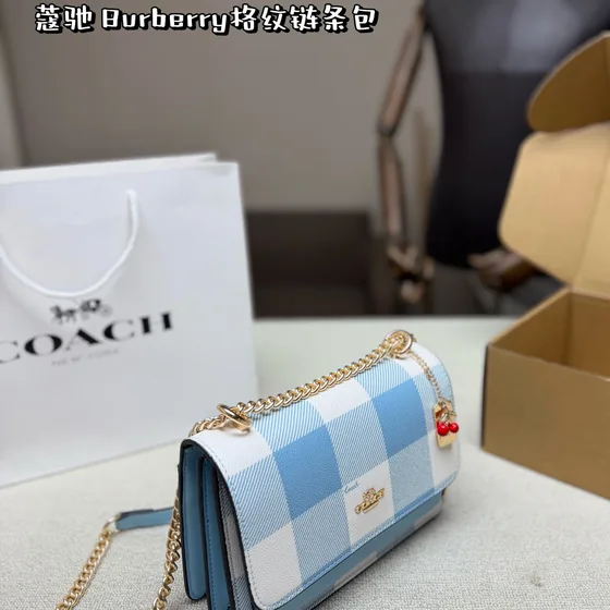 Burberry Mini Klare Crosstaske Light Blå/Hvid Crossbody