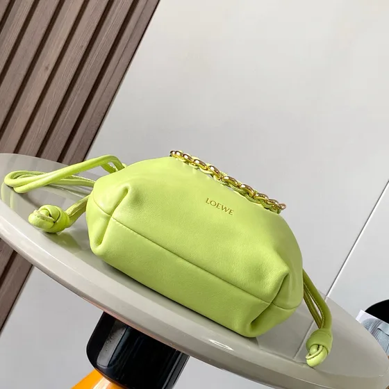 Loewe Flamenco Purse Bolso cubo Lime Verde Crossbody
