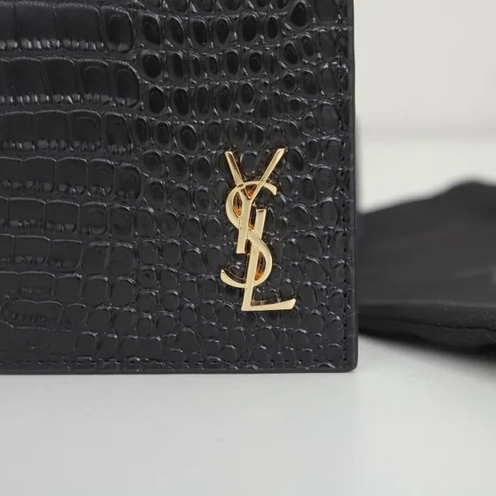 YSL Tiny Cassandre East West Wallet Black Wallet