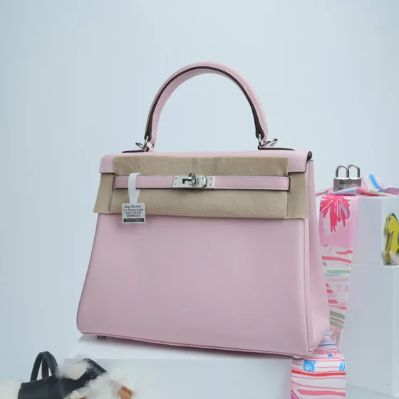 Hermes Kelly สีชมพู Top Handle