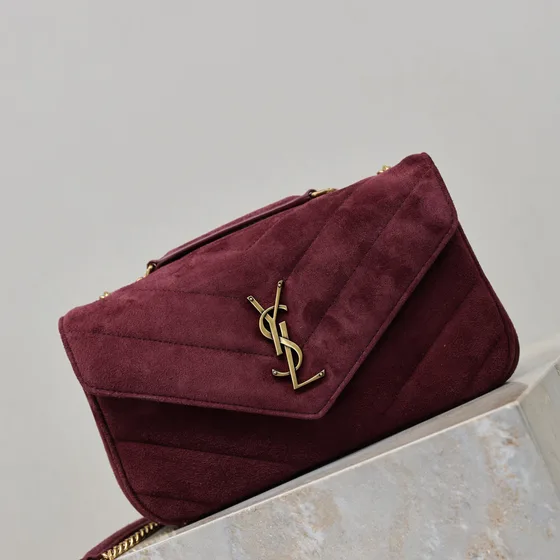 YSL Envelope Burgundy Crossbody