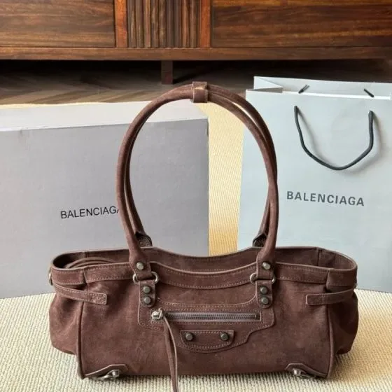 Balenciaga Neo Cagole Small Shoulder Bag Dark Brown Shoulder Bag