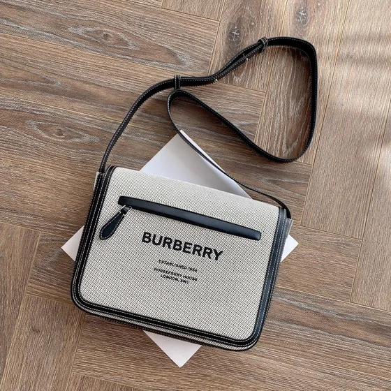 Burberry Horseferry Print Tela Borsa a tracolla Beige Crossbody