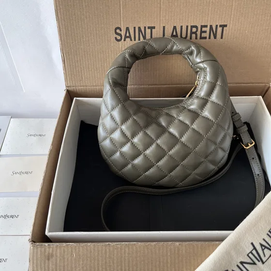 YSL Icarino Mini 871329 Greyish Grøn 19*12*5cm Tophåndtag