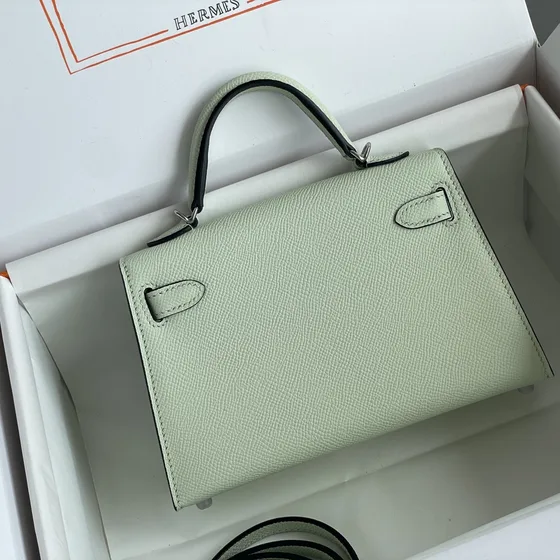 Hermes Mini Kelly Light Green Top Handle