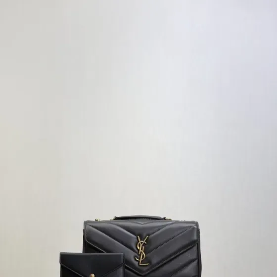 YSL Cassandre Matelass Envelope Chain Wallet With Top Handle Black Top Handle