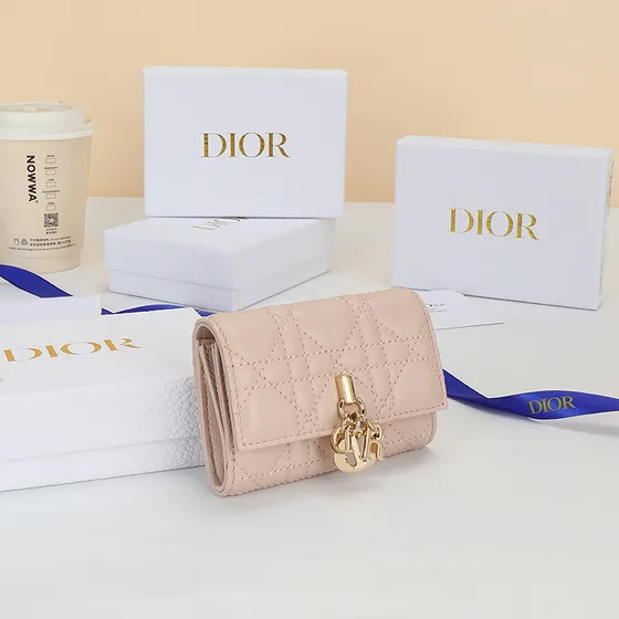 Dior Miss Dior Flap Card Holder Powder Beige Card Holder