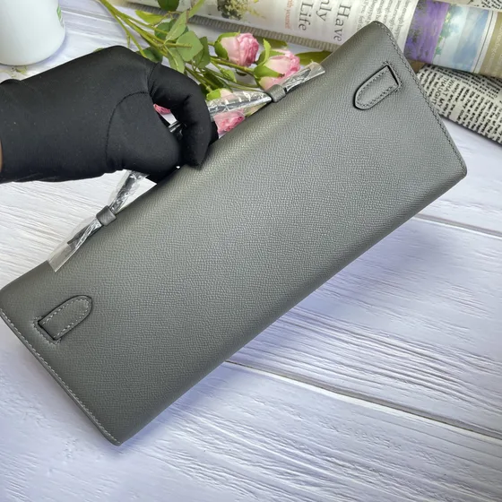 Hermes Kelly Long Wallet Gray Wallet