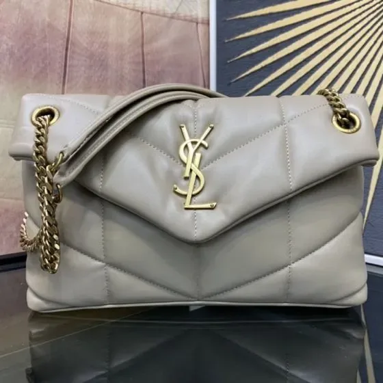 YSL Loulou Puffer Beige Shoulder Bag