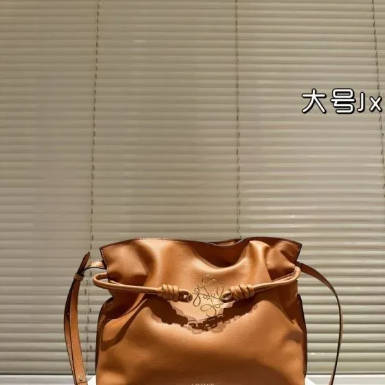 Loewe Flamenco Purse Clutch Brown Crossbody