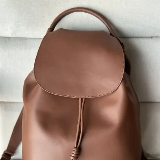Loewe Leather Drawstring Backpack Brown Backpack