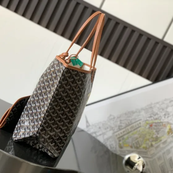 Goyard Saint Louis Pm Black Brown Tote Bag