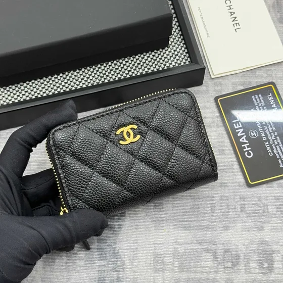 Chanel Classic Zippy Coin Purse Black Card Holder