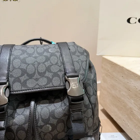 Coach West Backpack In Signature Canvas Charcoal Backpack
