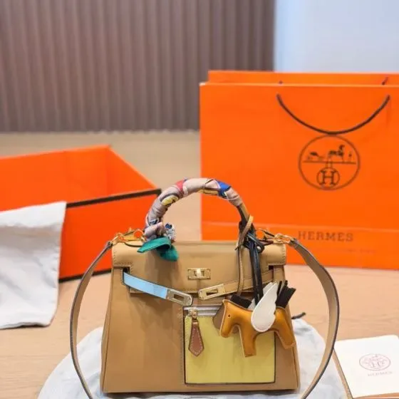 Hermes Kelly Colormatic Chai Soufre Top Handle