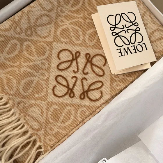 Loewe Anagram Scarf Beige