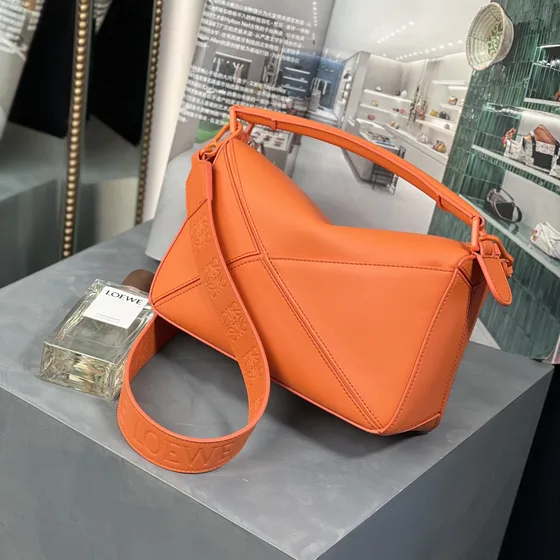 Loewe Puzzle Edge Small Bag Arancione Manico