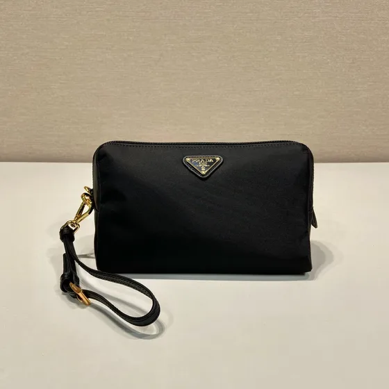 Prada Nylon Crossbody Pouch Black Crossbody