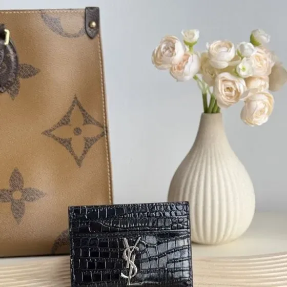 YSL Cassandre Card Case Black Card Holder