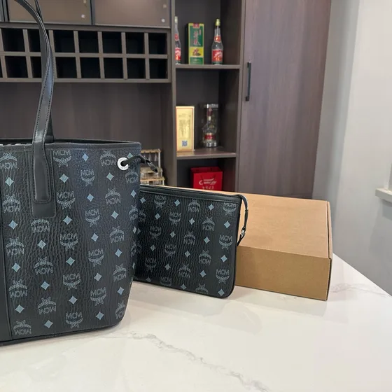 MCM Toni Shopper Tote Black Tote Bag