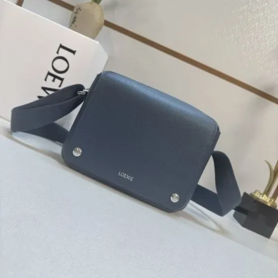 Loewe Pebble Messenger Bag Dark Blue Crossbody